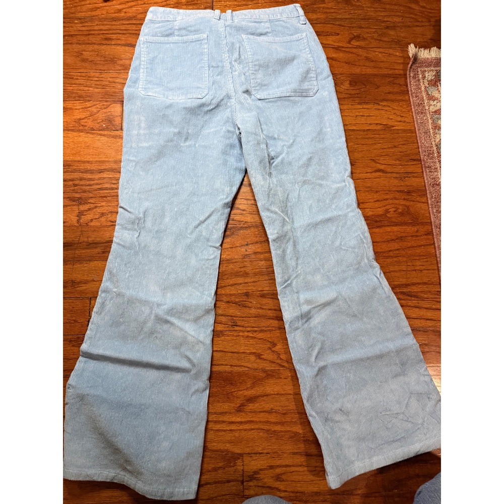 J.Crew Womens Light Blue Corduroy Wide Leg Flare Pants Size 30 High Rise Pockets - Picture 5 of 6
